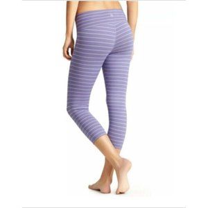 Athleta Stripes Chaturanga Capri Leggings Baja Blue Gray 243139 Women’s XS